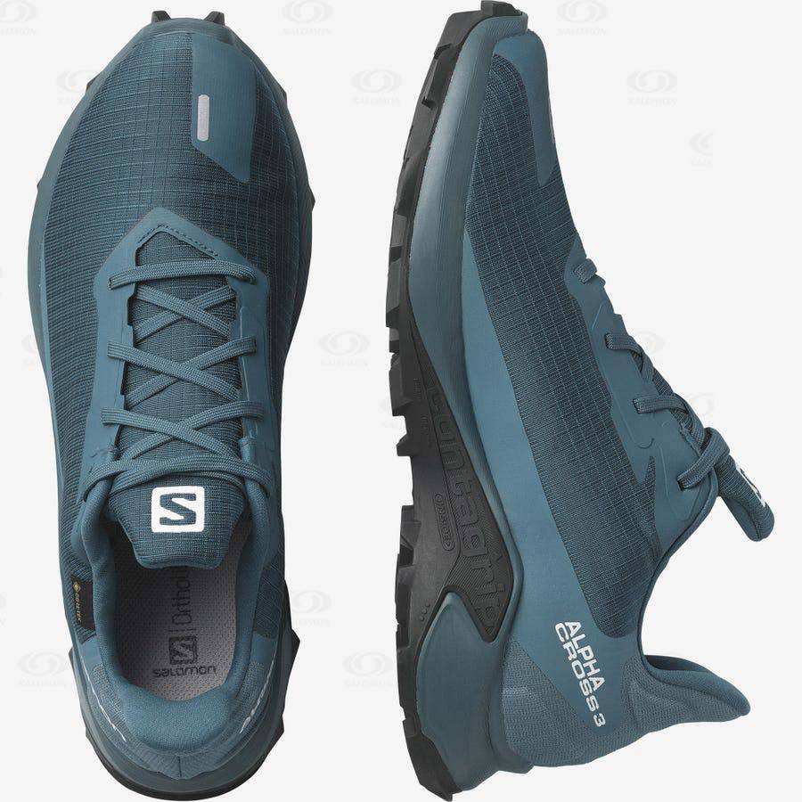 Salomon ALPHACROSS 3 GORE-TEX Vattentäta Skor Herr Blå | SE-O2162