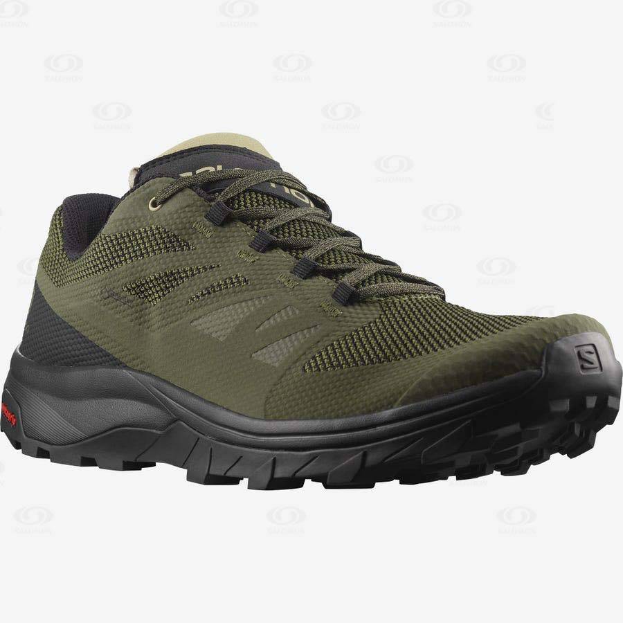 Salomon OUTLINE GORE-TEX Vandringsskor Herr Olivgröna Svarta | SE-N2471