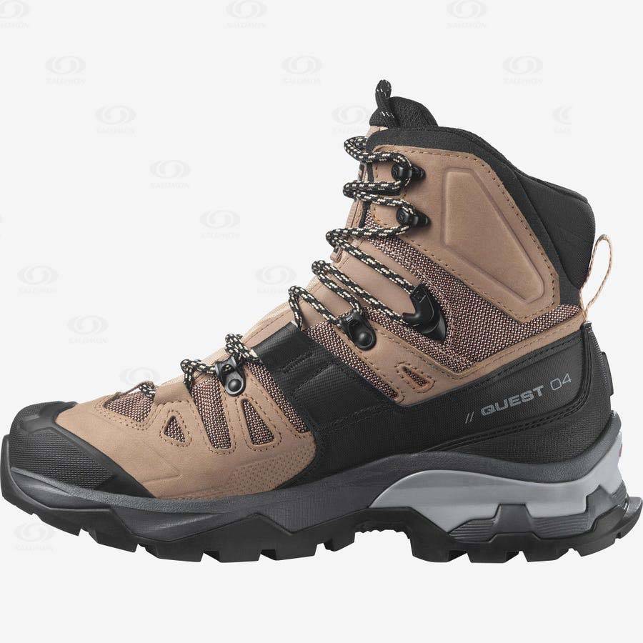 Salomon QUEST 4 GORE-TEX Vattentäta Skor Dam Bruna | SE-W1450