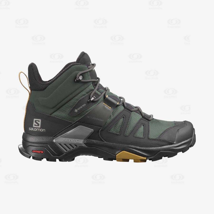 Salomon X ULTRA 4 MID GORE-TEX Vandringskängor Herr Gröna Svarta | SE-M1237