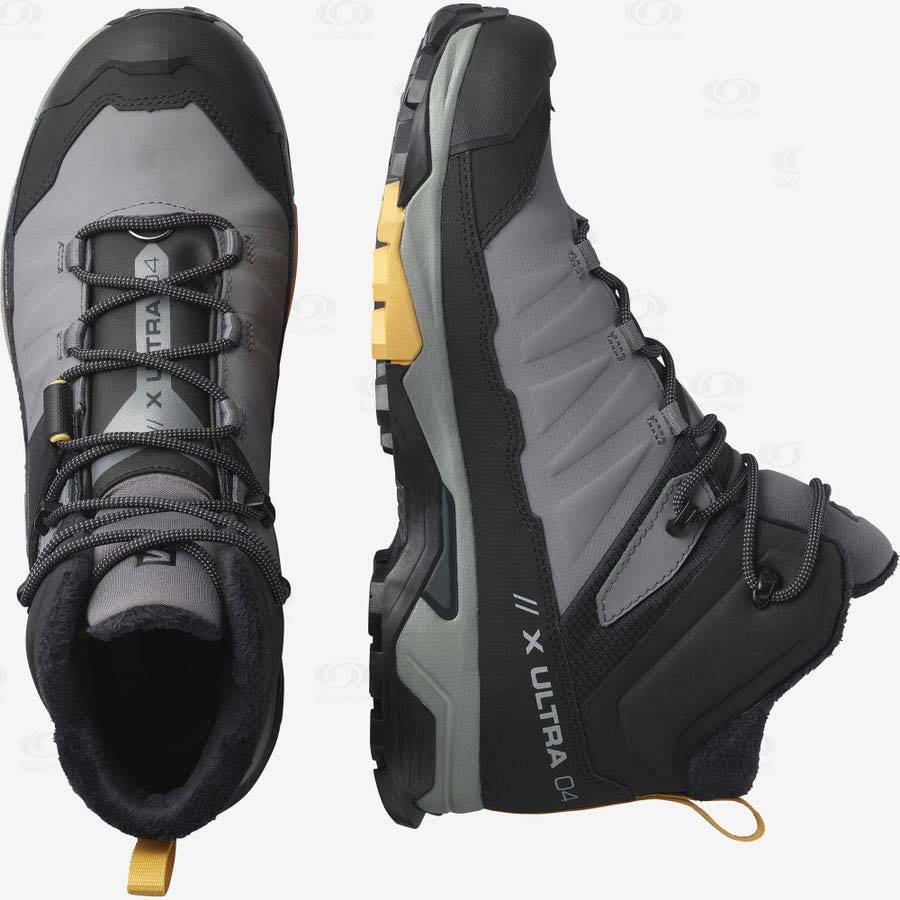 Salomon X ULTRA 4 MID WINTER THINSULATE™ CLIMASALOMON™ Vattentäta Kängor Herr Svarta Grå | SE-S1212