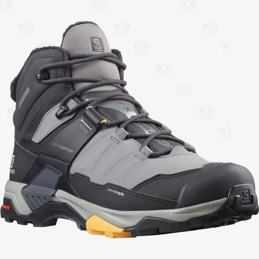 Salomon X ULTRA 4 MID WINTER THINSULATE™ CLIMASALOMON™ Vattentäta Kängor Herr Svarta Grå | SE-S1212