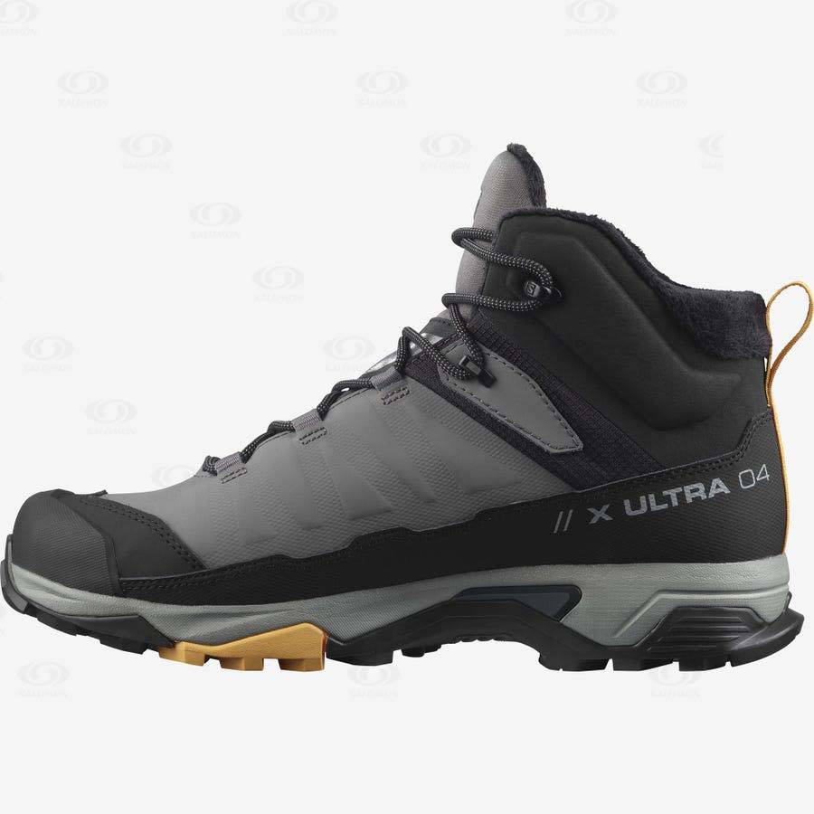 Salomon X ULTRA 4 MID WINTER THINSULATE™ CLIMASALOMON™ Vattentäta Kängor Herr Svarta Grå | SE-S1212