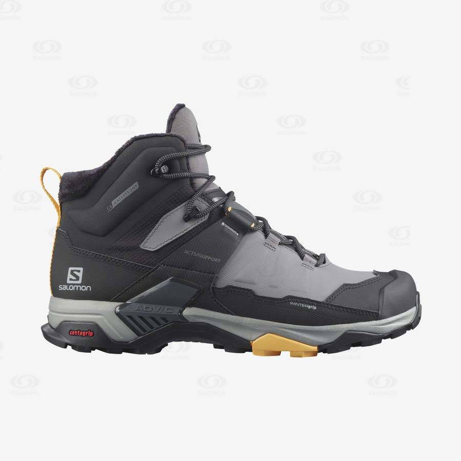 Salomon X ULTRA 4 MID WINTER THINSULATE™ CLIMASALOMON™ Vattentäta Kängor Herr Svarta Grå | SE-S1212