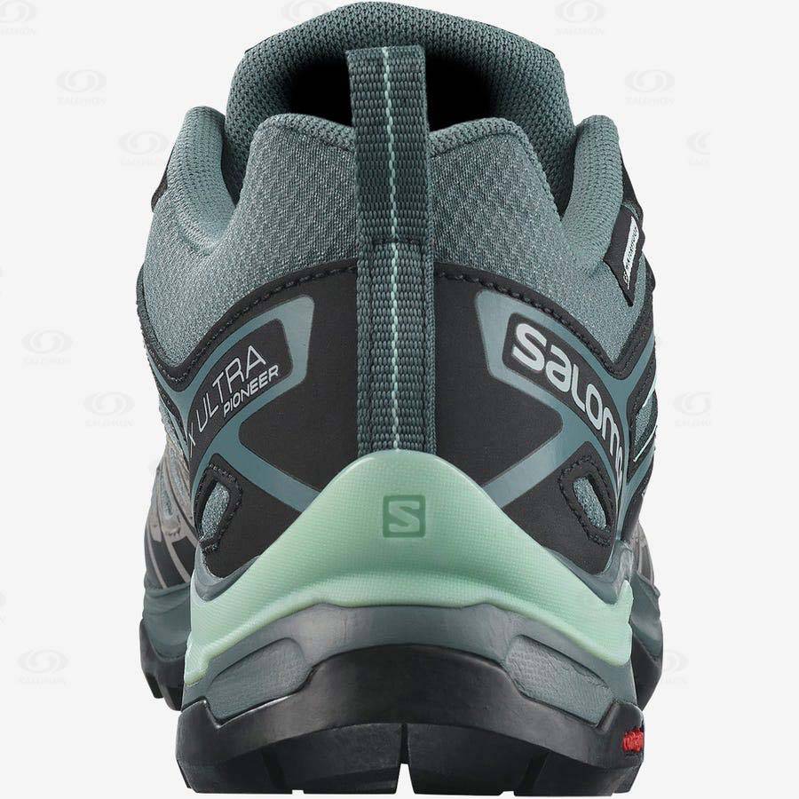 Salomon X ULTRA PIONEER CLIMASALOMON™ WATERPROOF Vandringsskor Dam Gröna | SE-W1140