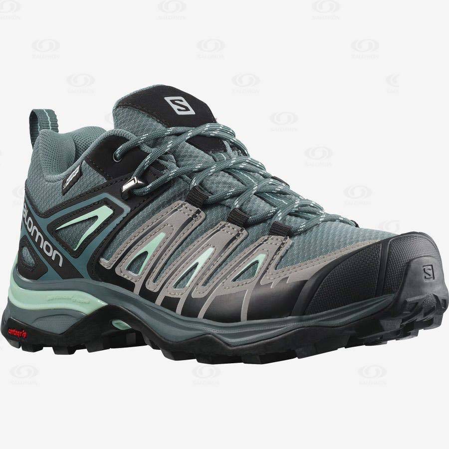 Salomon X ULTRA PIONEER CLIMASALOMON™ WATERPROOF Vandringsskor Dam Gröna | SE-W1140