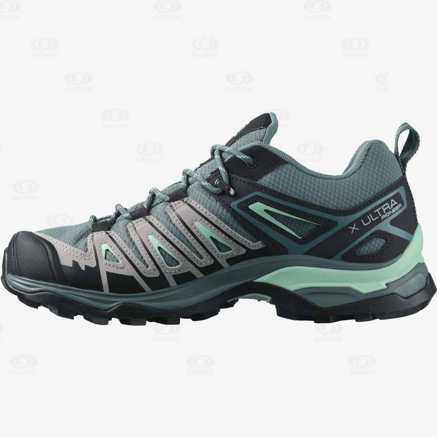 Salomon X ULTRA PIONEER CLIMASALOMON™ WATERPROOF Vandringsskor Dam Gröna | SE-W1140