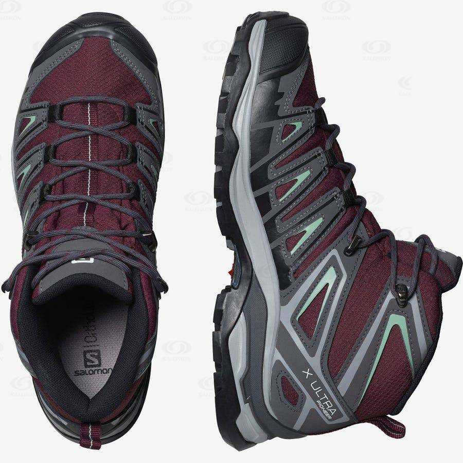 Salomon X ULTRA PIONEER MID CLIMASALOMON™ Vattentäta Skor Dam Röda | SE-wO2132