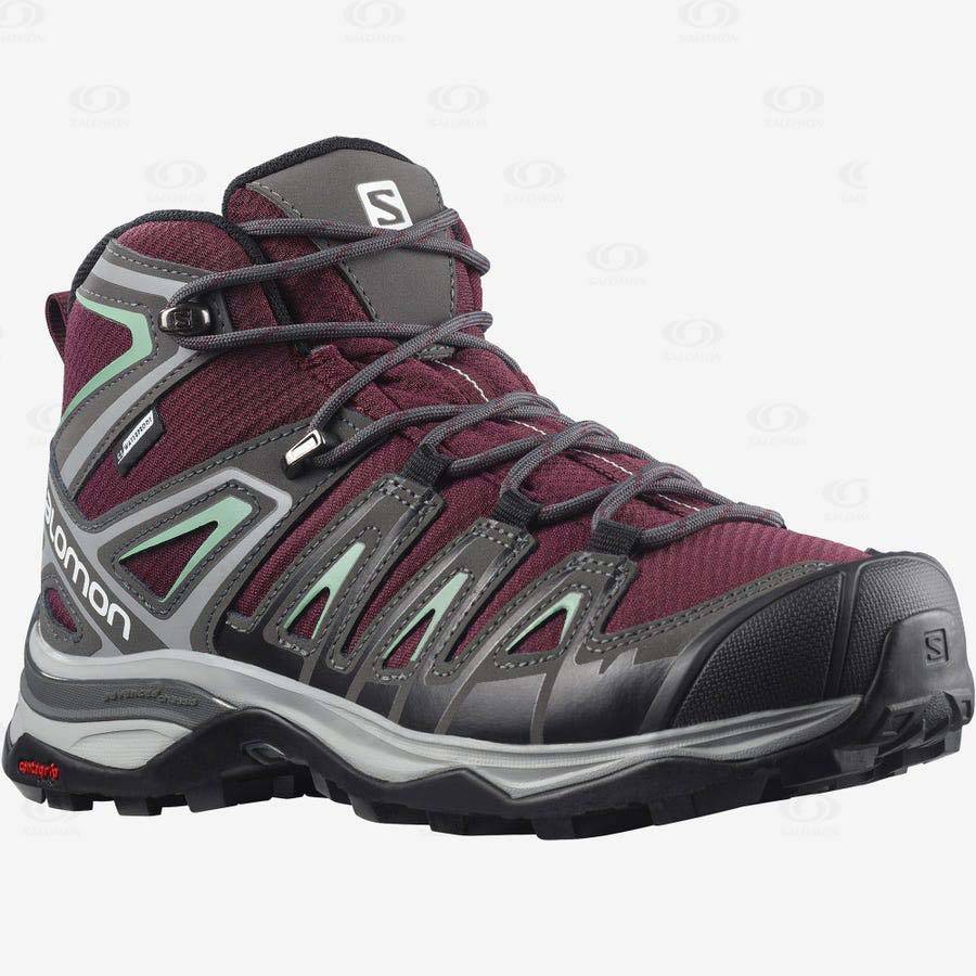 Salomon X ULTRA PIONEER MID CLIMASALOMON™ Vattentäta Skor Dam Röda | SE-wO2132