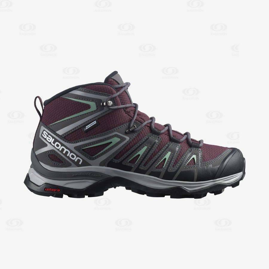 Salomon X ULTRA PIONEER MID CLIMASALOMON™ Vattentäta Skor Dam Röda | SE-wO2132