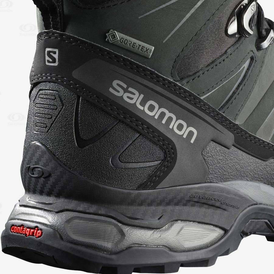 Salomon X ULTRA TREK GORE-TEX Vattentäta Skor Herr Grå Svarta Gröna | SE-W1730