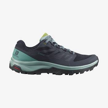 Salomon OUTLINE GORE-TEX Vandringsskor Dam Svarta Gröna | SE-W1610