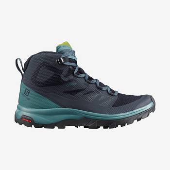 Salomon OUTLINE MID GORE-TEX Vattentäta Skor Dam Svarta Gröna | SE-N2520